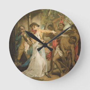 Horloge Ronde La famille de arrangement attaquée par des