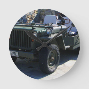 Horloge Ronde La jeep de Willy classique