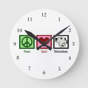 Horloge Ronde La Paix aime les Dalmatiens