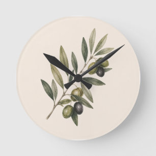Horloge Ronde La paix grandit ici Branche d'olive botanique vi