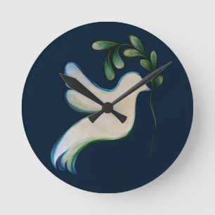 Horloge Ronde La Paix sur Terre La colombe de l'espoir