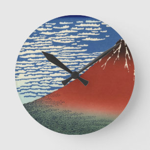 Horloge Ronde La peinture japonaise du volcan Fuji