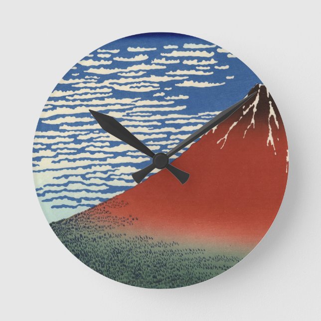 Horloge Ronde La peinture japonaise du volcan Fuji (Recto)