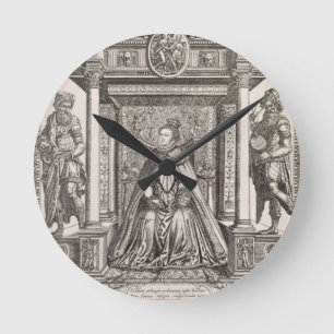 Horloge Ronde La Reine Elizabeth I (1533-1603) comme patron de