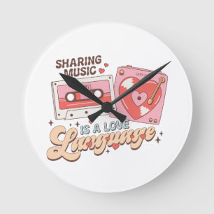 Horloge Ronde La Saint-Valentin Le Partage De Musique Est Un Lan
