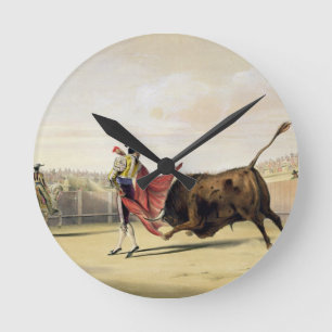 Horloge Ronde La Suerte de la Capa, 1865 (litho de couleur)