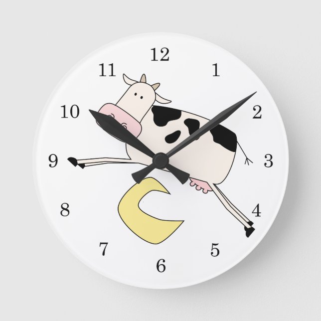 Horloge Ronde La vache saute par-dessus la lune (Recto)