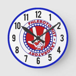HORLOGE RONDE LABAORTORY DE PHLEBOTOMATE LOVE