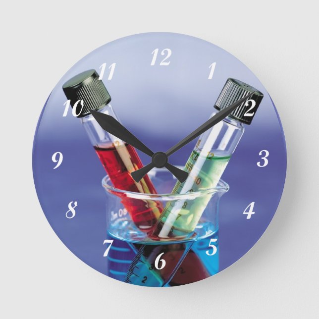 Horloge Ronde Laboratoires de Tubes et Beaker (Recto)