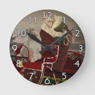 Horloge Ronde L'aide de Père Noël