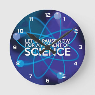 HORLOGE RONDE LAISSONS PAUSER MAINTENANT POUR UN MOMENT DE SCIEN