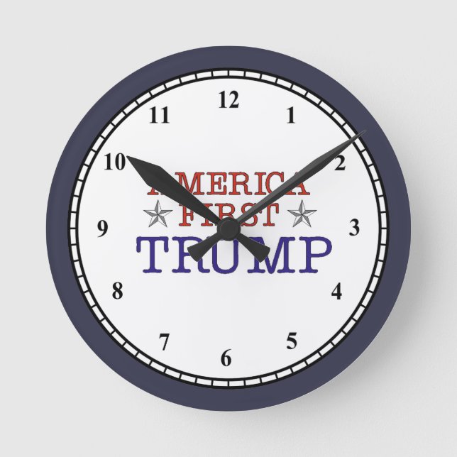 Horloge Ronde L'Amérique d'abord Trump (Recto)