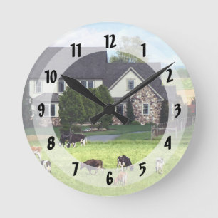 Horloge Ronde Lancaster PA - Ferme familiale avec vaches en pâtu