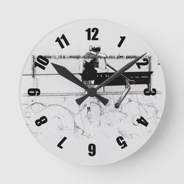 Horloge Ronde Landing It - Stunt Scooter Rider (Recto)
