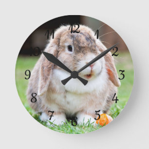 Horloge Ronde lapin à oreilles de lop mignon