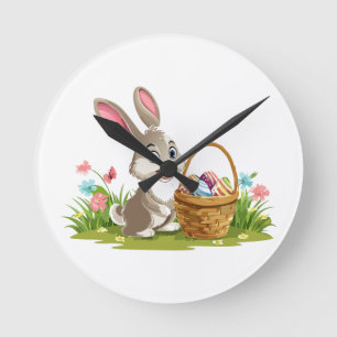 Horloge Ronde lapin de Pâques