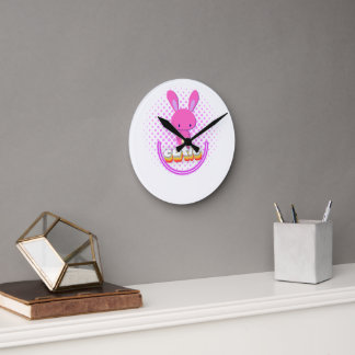 Horloge Ronde lapin mignon