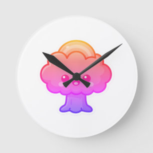 Horloge Ronde L'arbre convivial Kawaii
