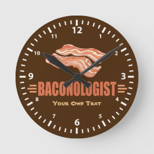 Horloge Ronde Lard drôle Baconologist