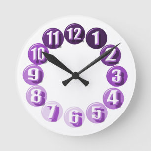 Horloge Ronde Large Numbers/ Purple