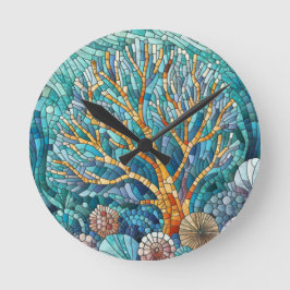 Horloge Ronde L'art mosaïque du récif corallien