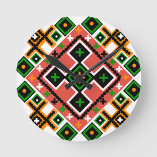 Horloge Ronde L'art populaire ukrainien inspiré