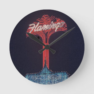 Horloge Ronde Las Vegas Flamant rose Hotel