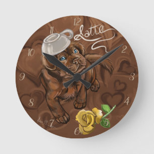 Horloge Ronde Latte du laboratoire de chocolat