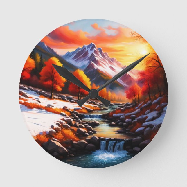 Horloge Ronde L'automne devient hiver (Recto)