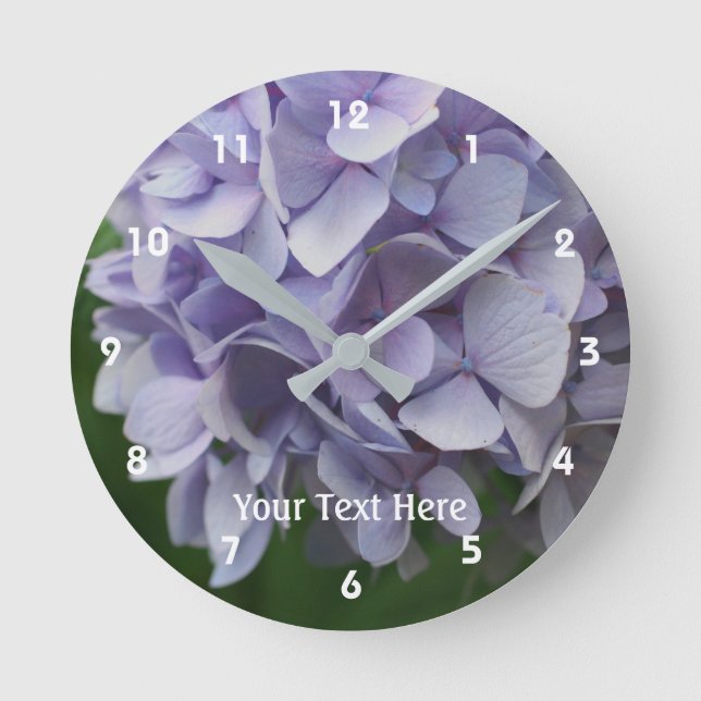 Horloge Ronde Lavender Hydrangea (Recto)