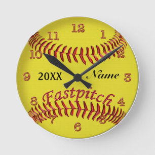 Horloge Ronde Le base-ball personnalisé synchronise votre NOM e