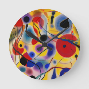 Horloge Ronde Le Bleu 10 Abstrait Rencontre Rouge 6