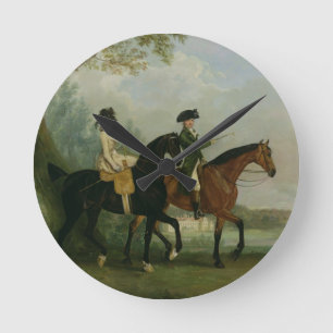 Horloge Ronde Le chéri. Équitation de Marcia Pitt avec son