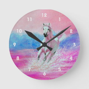 Horloge Ronde Le Cheval Blanc à l'horloge de plage