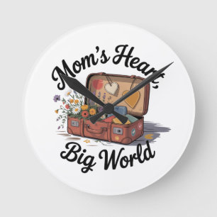 Horloge Ronde Le cœur de maman, grand monde