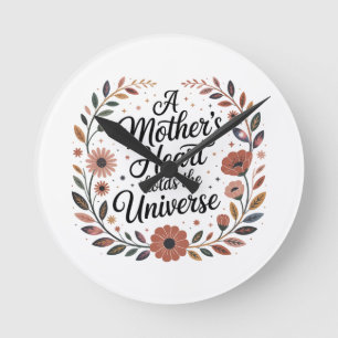 Horloge Ronde Le cœur d'une mère contient l'univers