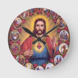 Horloge Ronde Le coeur sacré de Jésus
