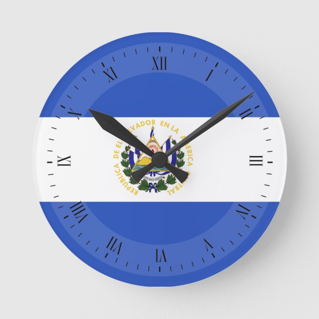 Horloge Ronde Le drapeau du Salvador (Recto)