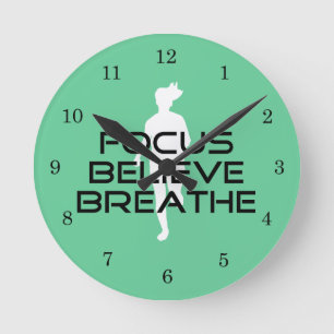 Horloge Ronde Le foyer croient respirent le fonctionnement de