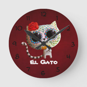 Horloge Ronde Le jour du chat mignon mort
