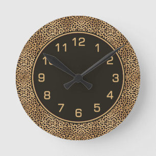 Horloge Ronde Le léopard repère la peau avec des nombres