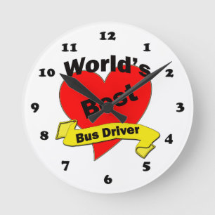 Horloge Ronde Le meilleur chauffeur du bus du monde