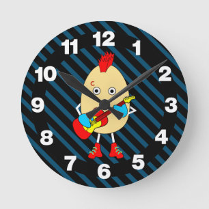 Horloge Ronde Le musicien de rock Egghead