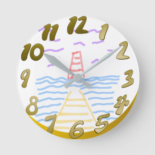 Horloge Ronde Le phare et l'horloge murale du quai