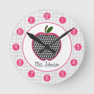 Horloge Ronde Le pied-de-poule Apple personnalisé synchronisent