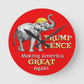 Horloge Ronde Le président Trump Elephant rend l'Amérique grande