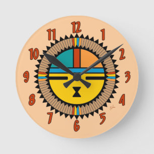 Horloge Ronde Le pueblo Katsina (Kachina) Sun font face