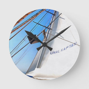 Horloge Ronde Le Réaliste Ajuste Les Voiles Art Nautique