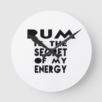 Horloge Ronde Le rhum est le secret de mon énergie