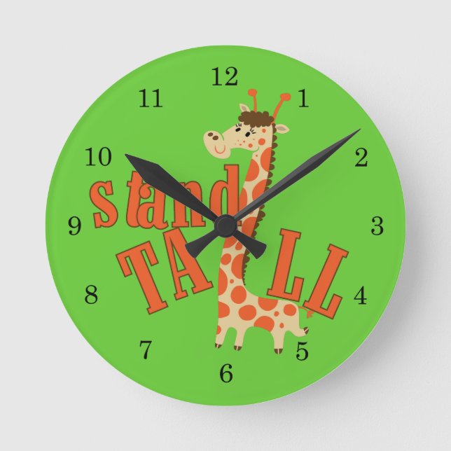 Horloge Ronde Le socle de girafe est grand (Recto)